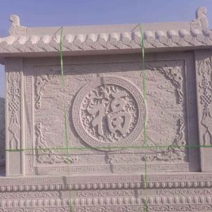 大连 芝麻白花岗岩屏风，照壁，影壁