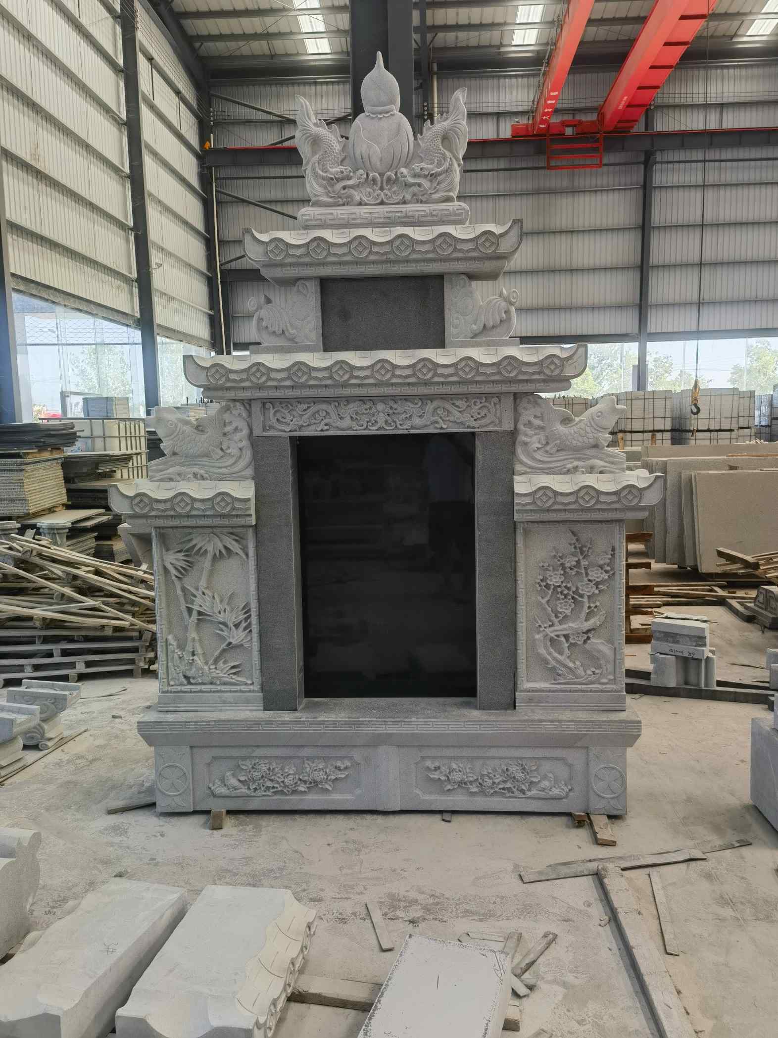 大连 芝麻灰高档墓碑、土墓，一套也支持定做